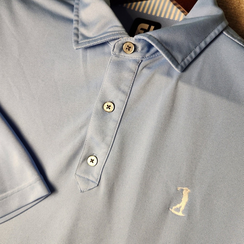 FootJoy‎ Golf Polo Mens Large Blue Performance Club Cup Embroidered Short Sleeve